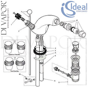 Ideal Standard Waterways CD Bidet Mixer Tap Spare Parts - IDL DV 323